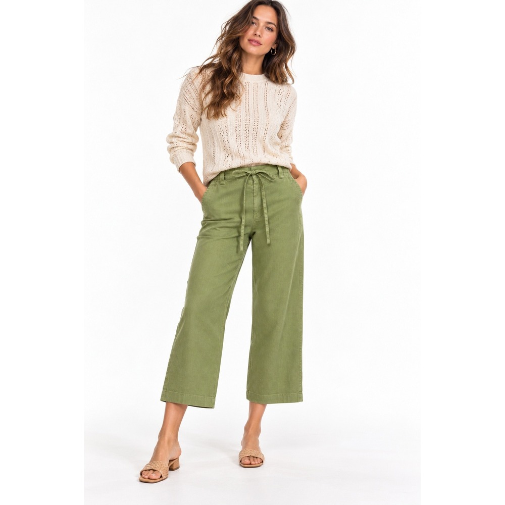 Kut From The Kloth Kate Pants Light Green Linen Blend Wide Leg Size 6 NEW